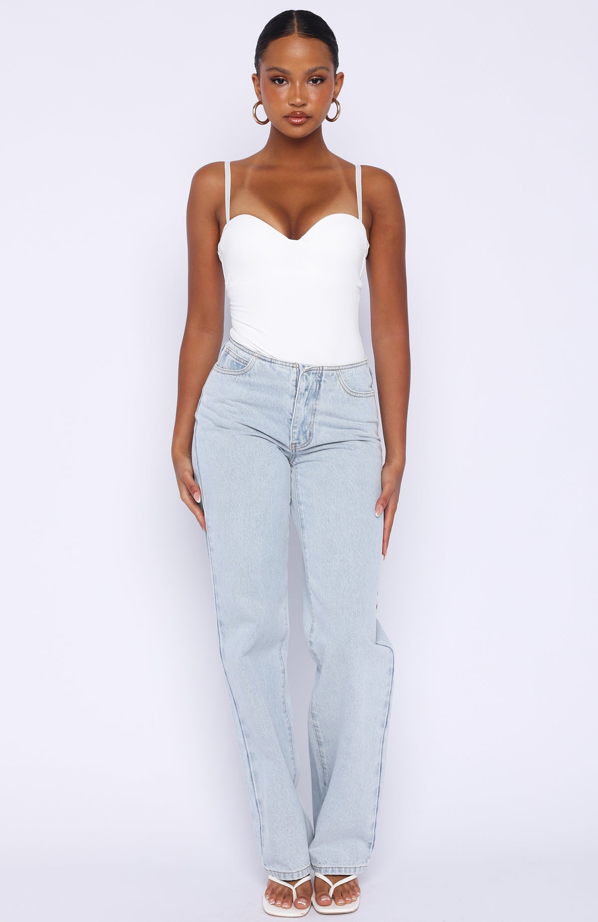 Overachieving Mid Rise Straight Leg Jeans Glacier Blue - Image 2