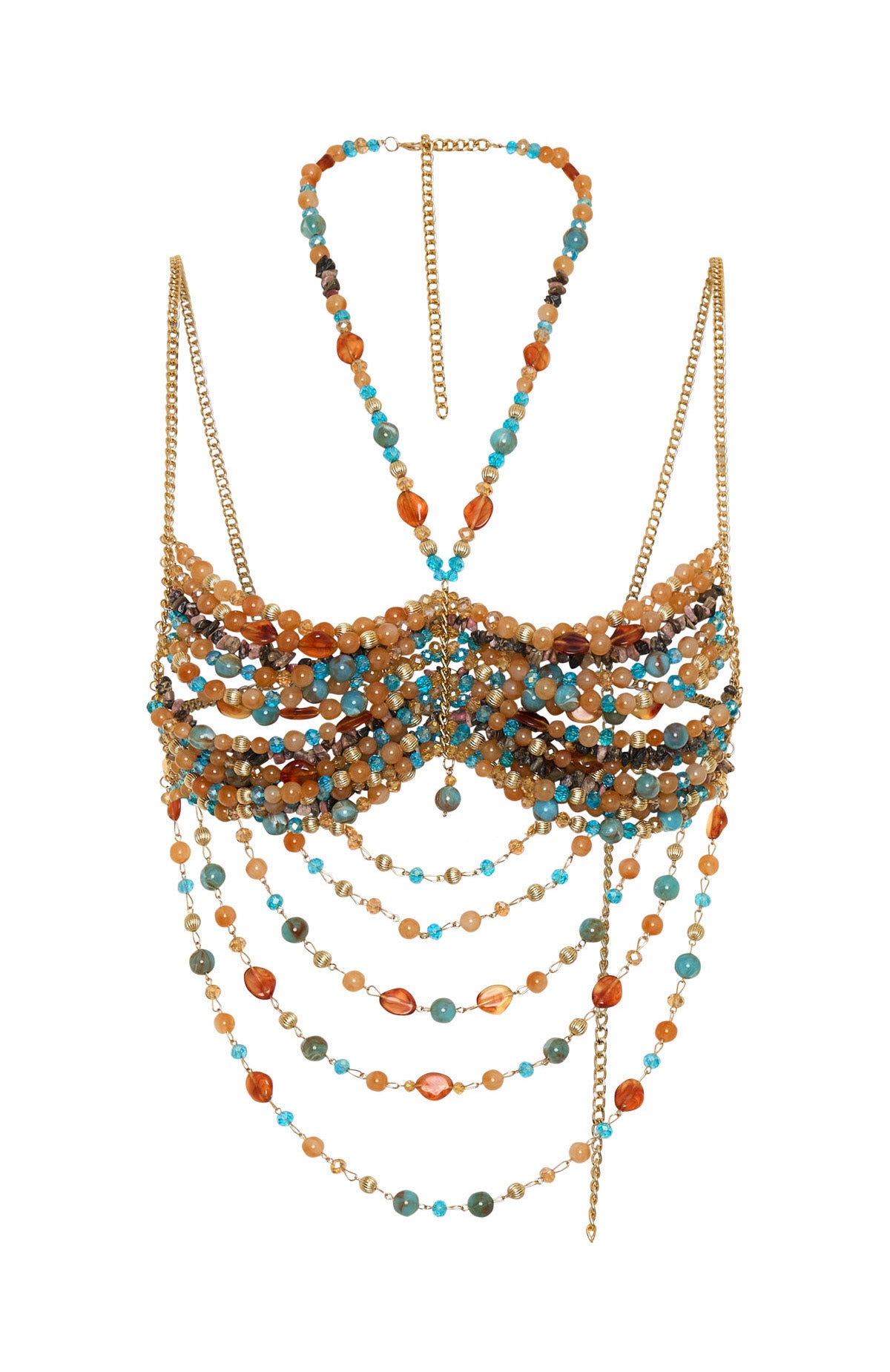 Own The Night Beaded Top Burnt Orange - Image 6