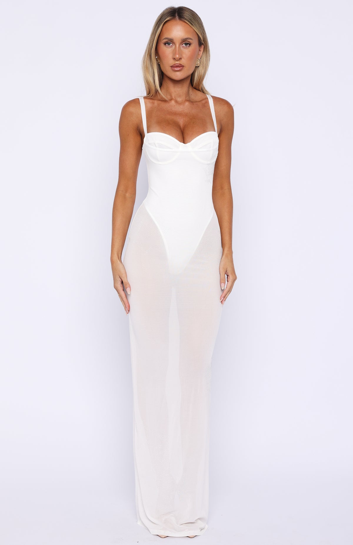 Parisian Night Maxi Dress White - Image 2