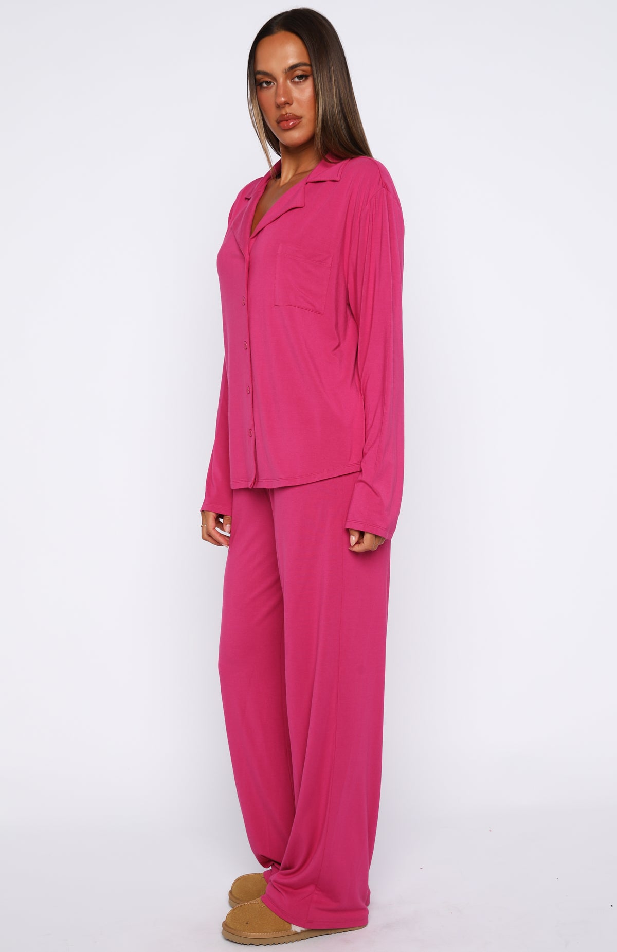 Pillow Talk Long Sleeve Pyjama Set Berry - Image 3