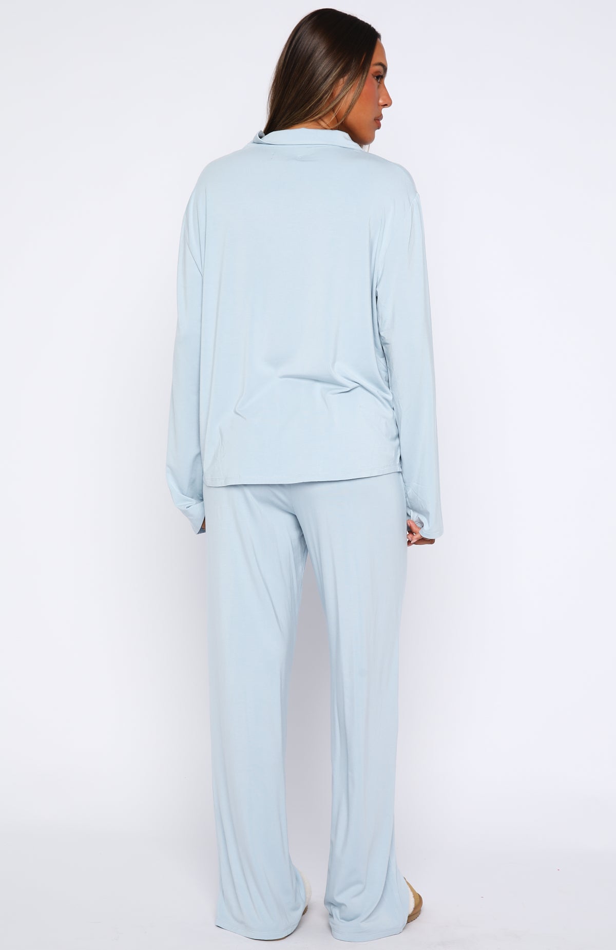 Pillow Talk Long Sleeve Pyjama Set Dusty Blue - Image 4