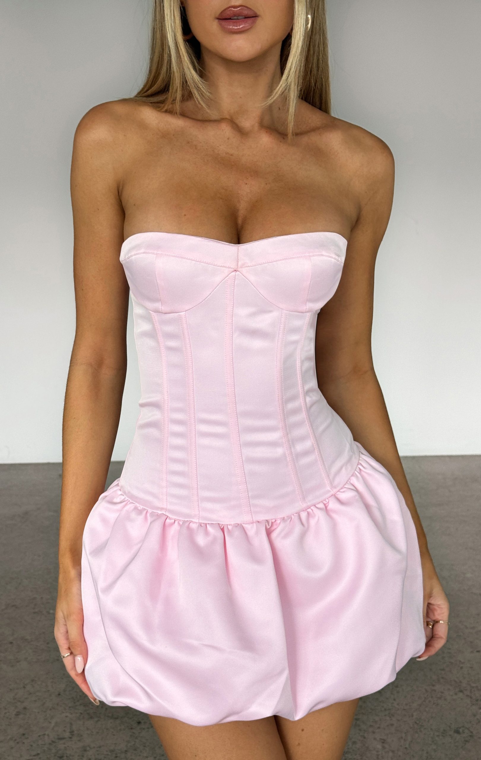 Princess Era Strapless Mini Dress Baby Pink - Image 9