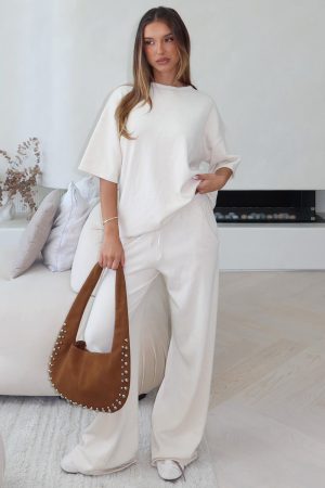 Rare Catch Knit Pants Cream