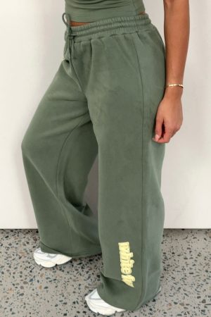 Ready To Go Wide Leg Sweatpants Khaki