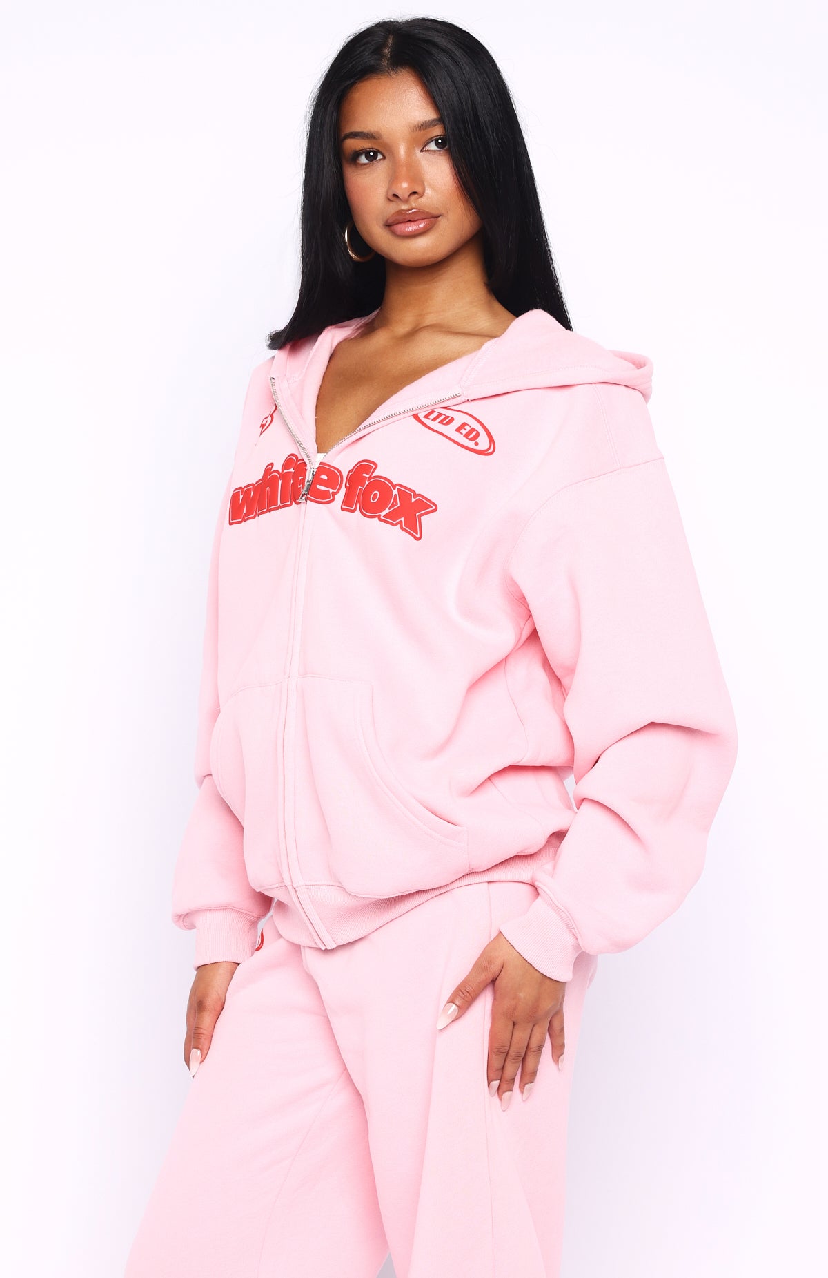 Ready To Go Zip Front Hoodie Pink - Image 3
