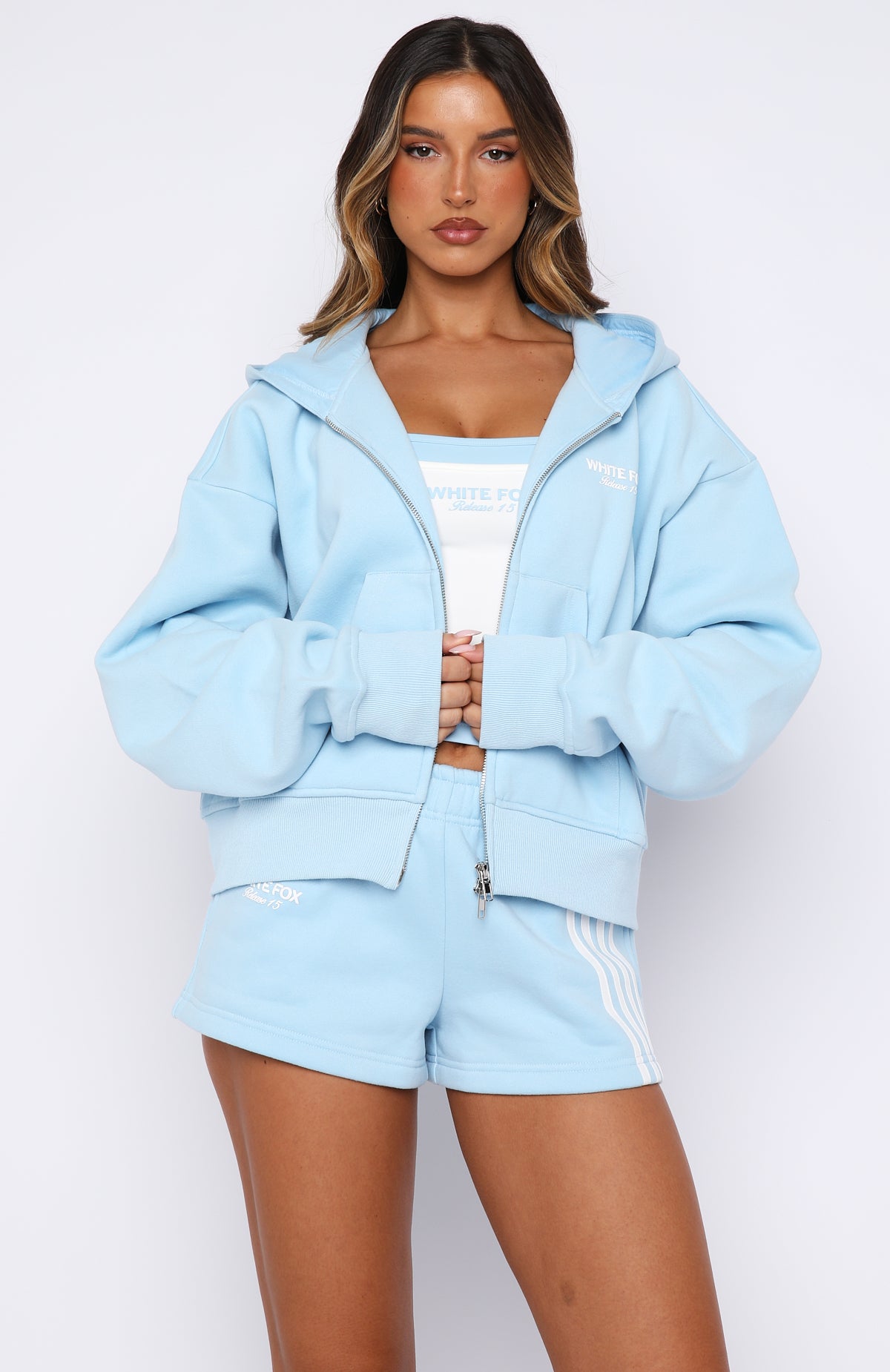 Release 15 Asalia Boxy Zip Front Hoodie Blue - Image 3