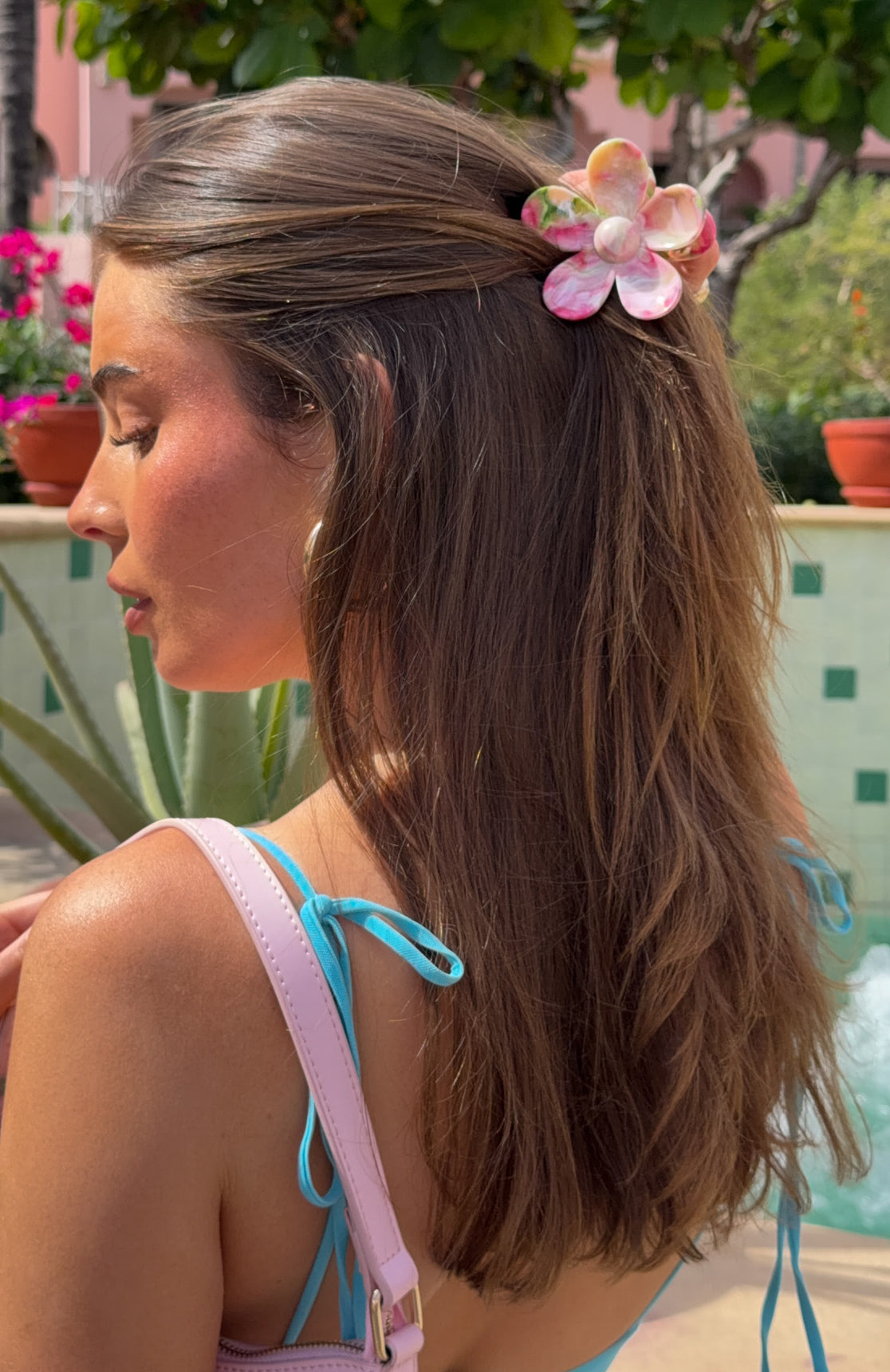 Romina Hair Clip Pink Marble