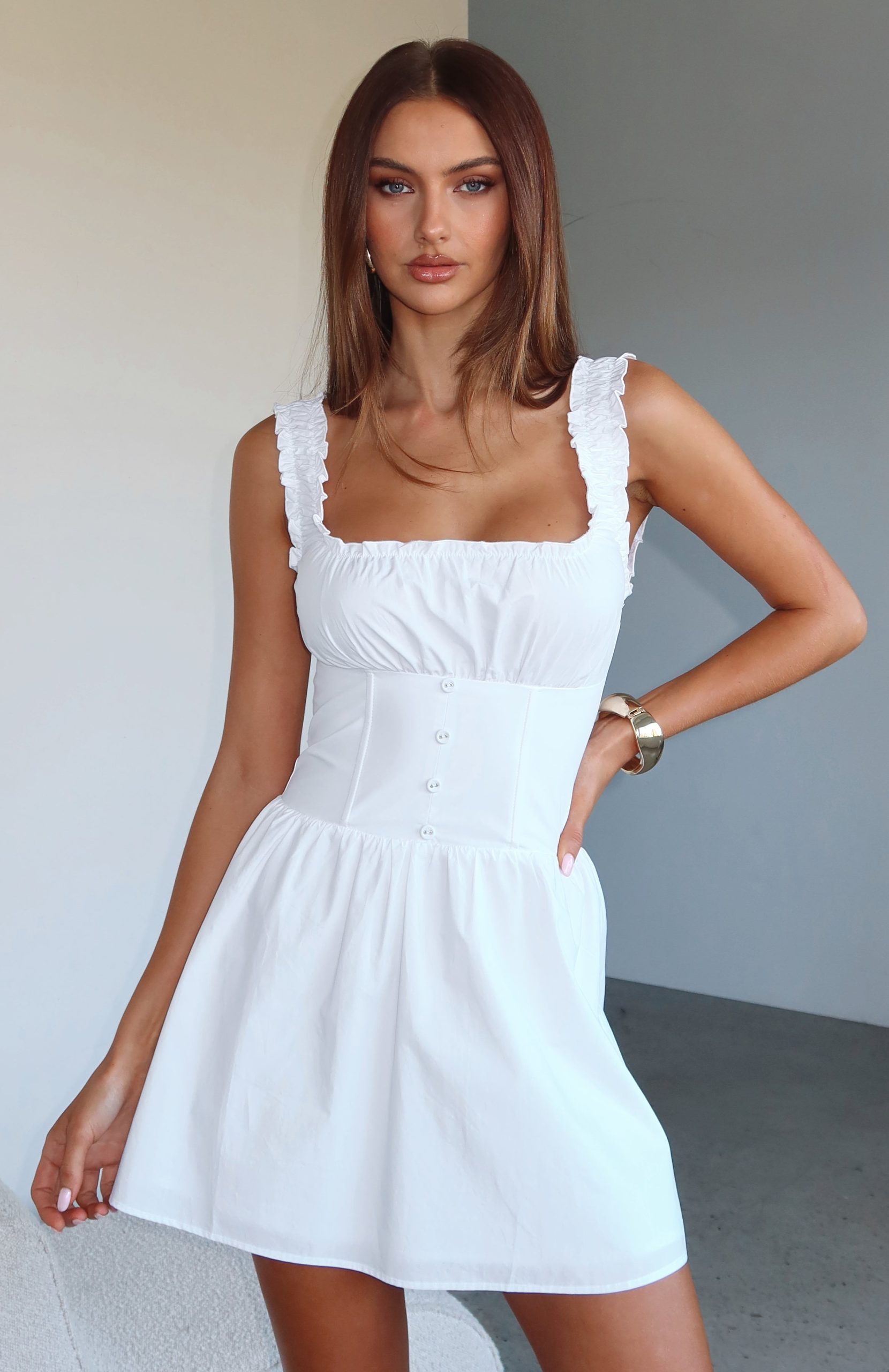 Sassy But Cute Mini Dress White - Image 2