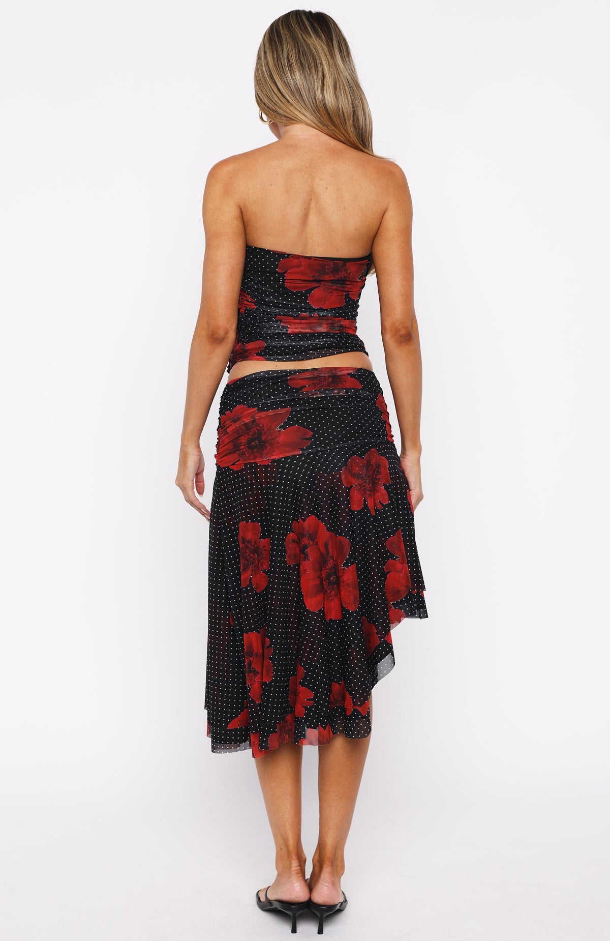 Save My Love Midi Skirt Black Scarlet Bloom - Image 4