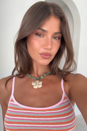 Saylor Necklace Gold/Teal