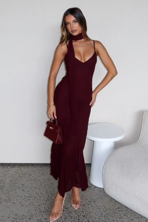 See You Later Maxi Dress Burgundy