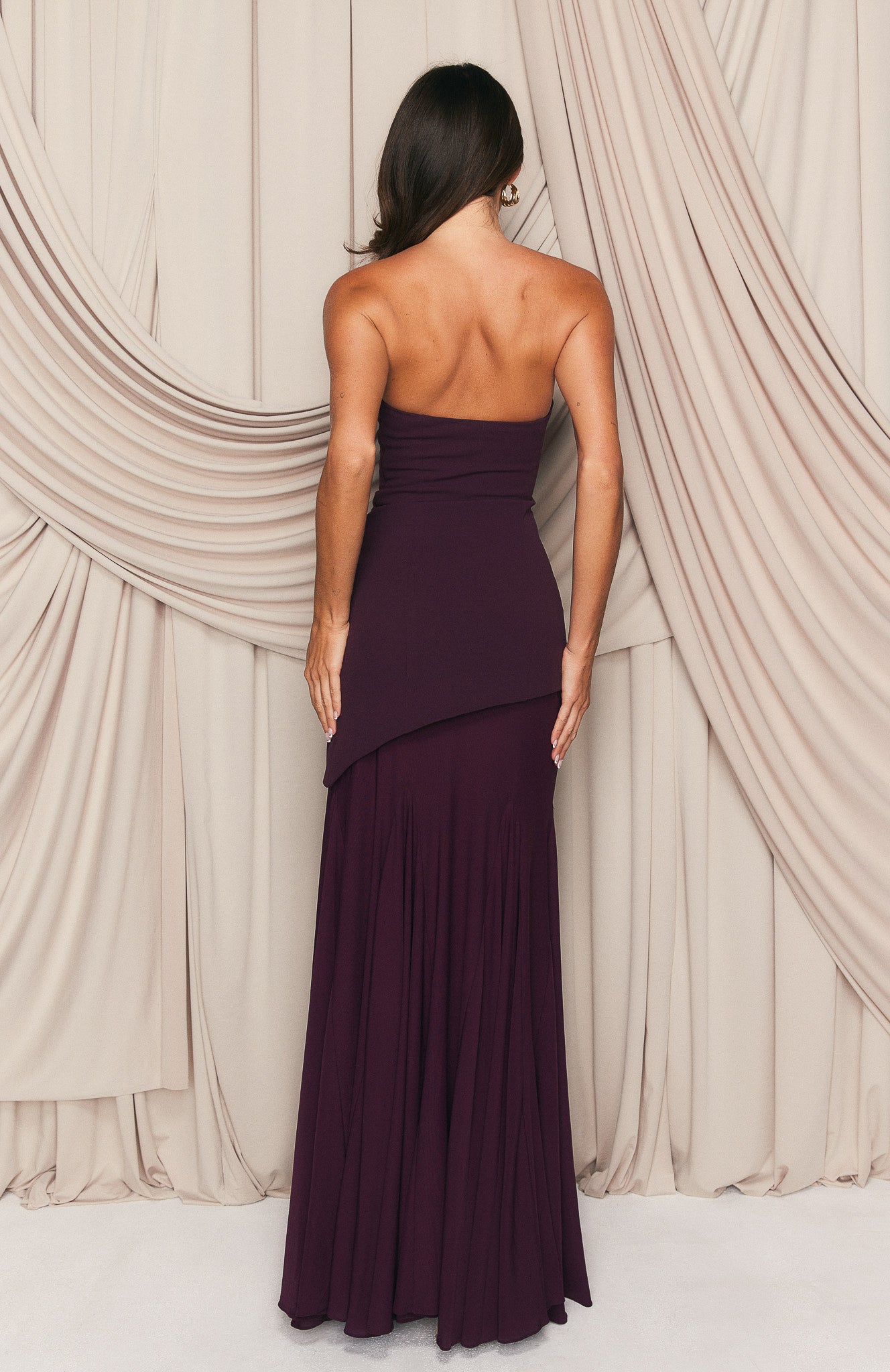 Sending My Best Strapless Maxi Dress Burgundy - Image 3