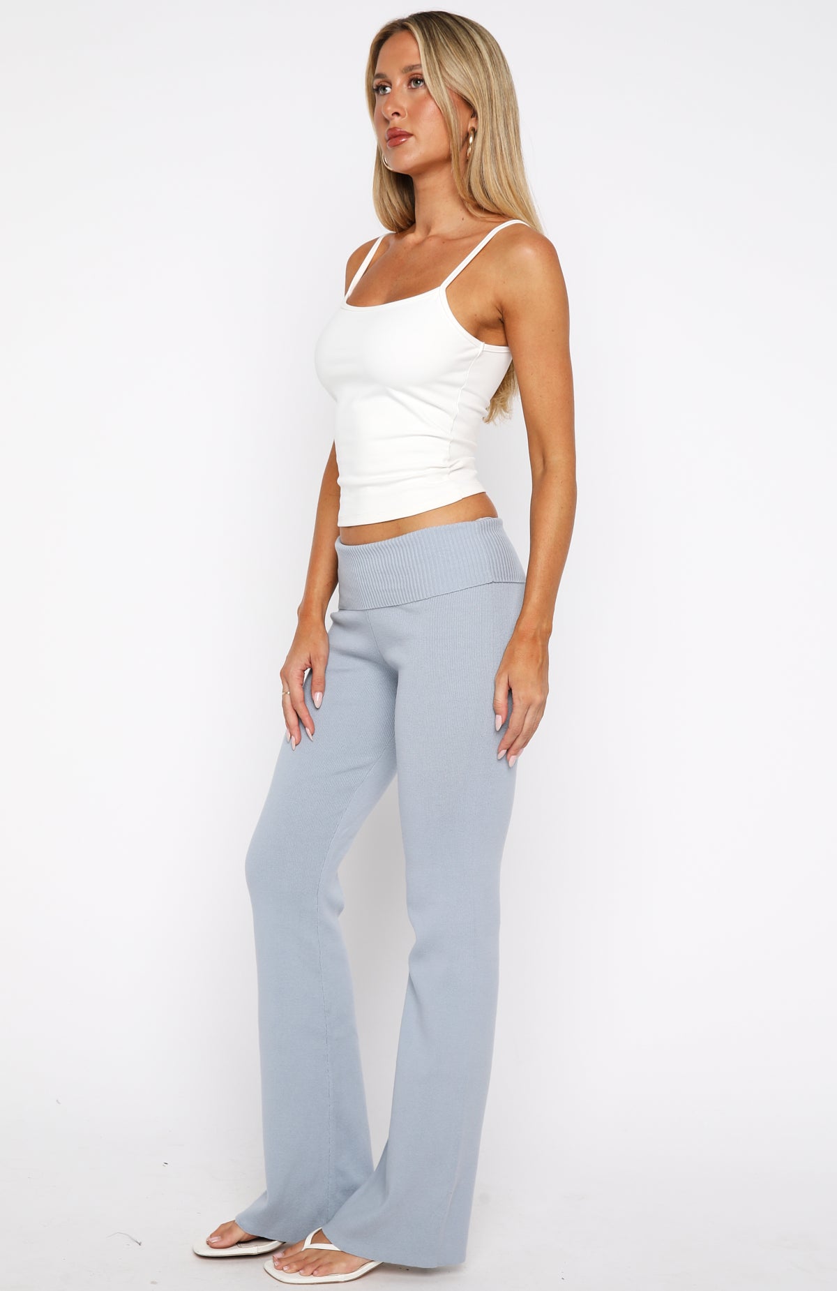 Silent Confessions Knit Pants Dusty Blue - Image 3