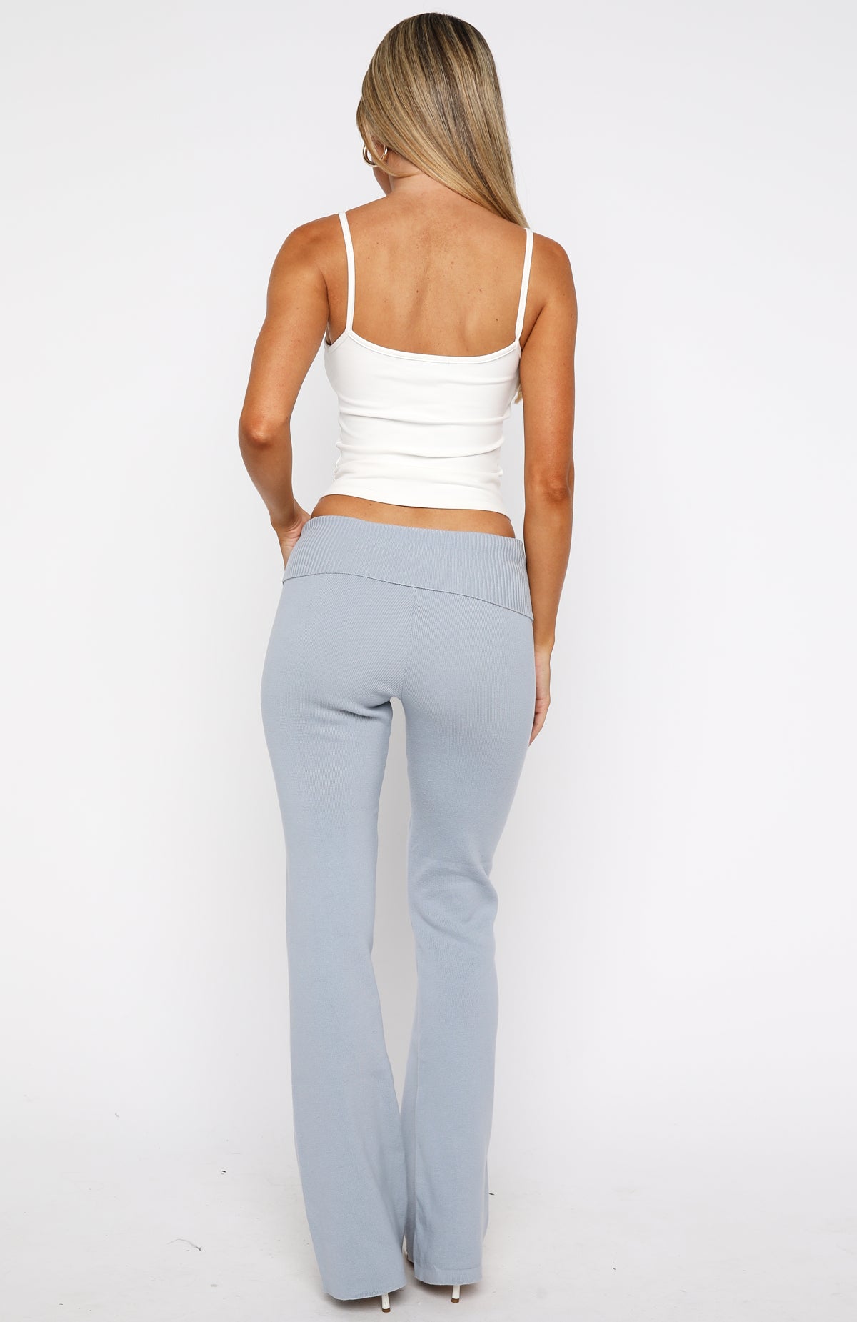 Silent Confessions Knit Pants Dusty Blue - Image 4