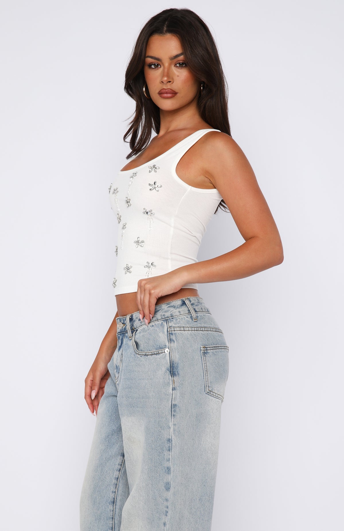 Sinful Embrace Rib Tank White - Image 4