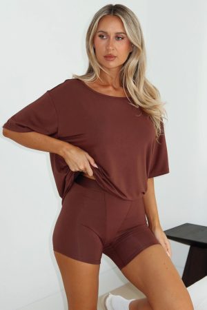 Slow Life Boyfriend Boxer Shorts Chocolate