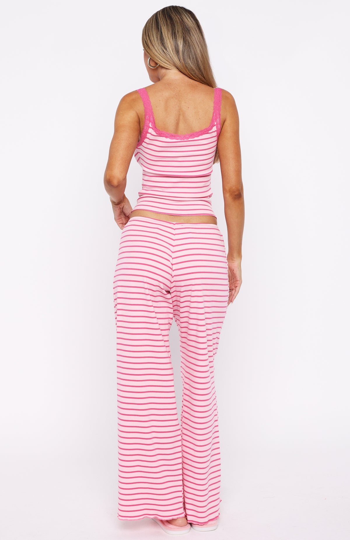 Snooze Button Pyjama Pants Pink Stripe - Image 4