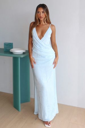 Soft But Sharp Maxi Dress Sky Blue