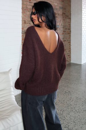 Softer Love Knit Sweater Chocolate