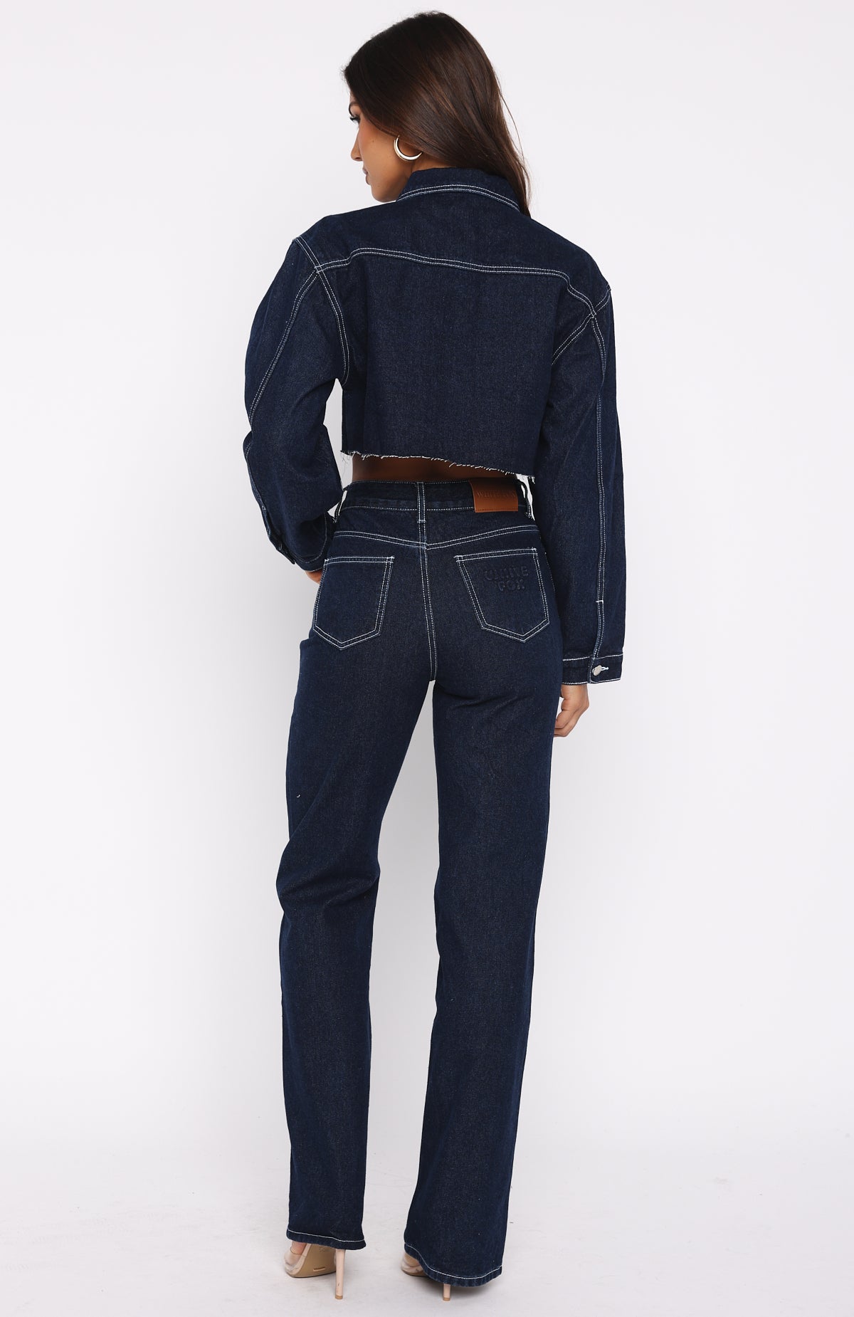 Something To Prove High Rise Straight Leg Jeans Dark Indigo - Image 5