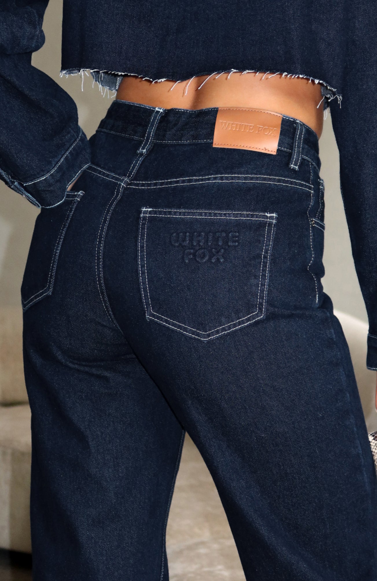 Something To Prove High Rise Straight Leg Jeans Dark Indigo - Image 2