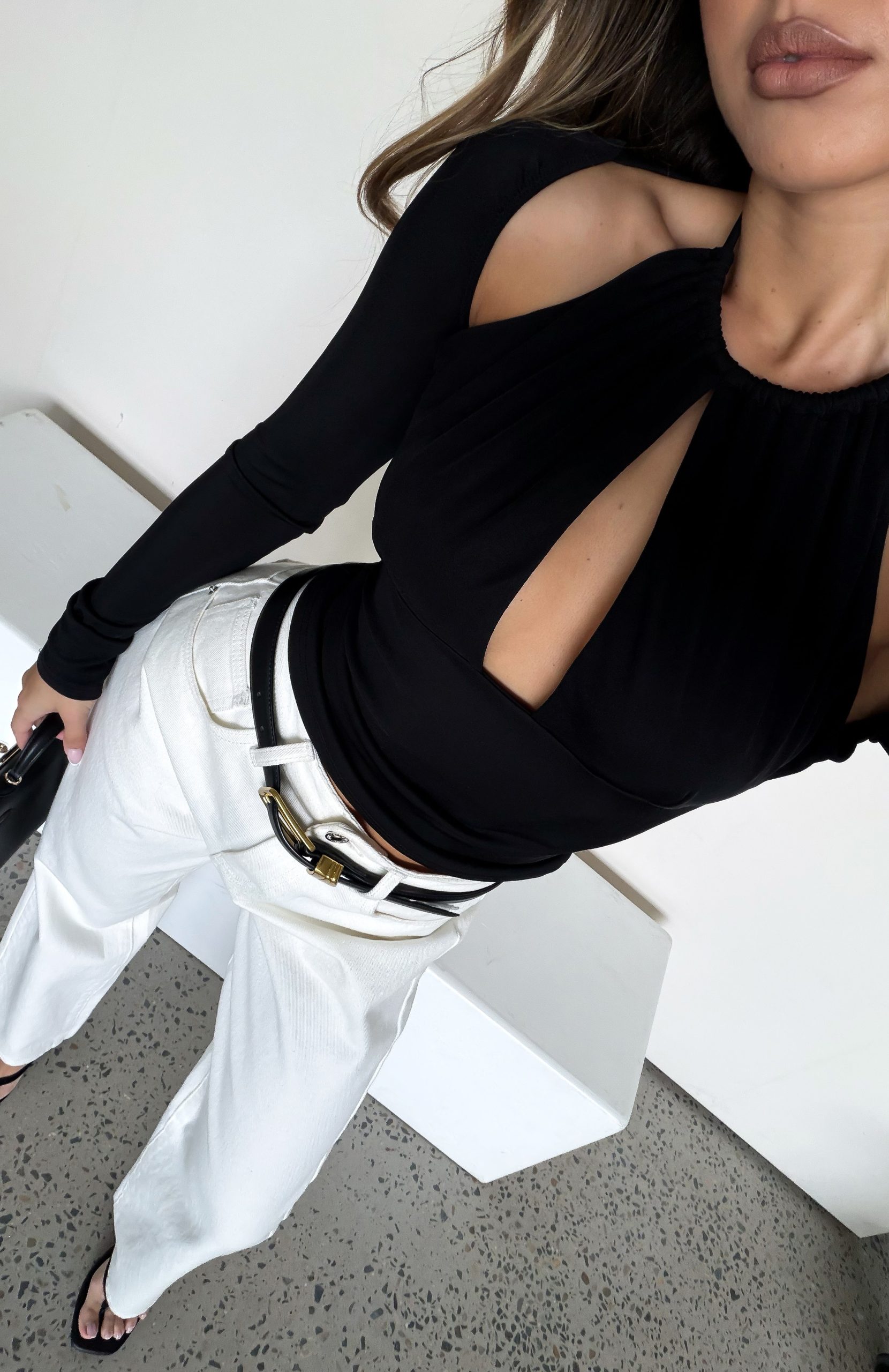 Speak Easy Long Sleeve Top Black - Image 6