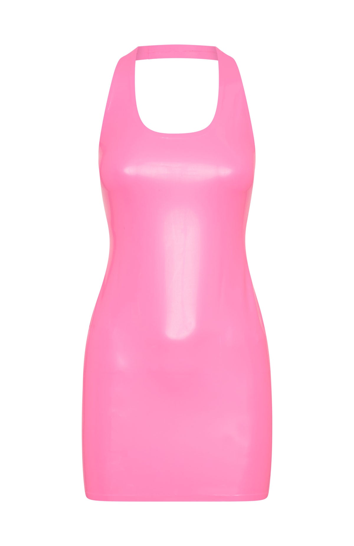 Spell Breaker Latex Mini Dress Hot Pink - Image 7