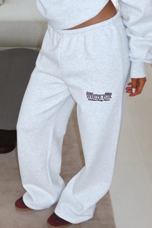 Standing My Ground Wide Leg Sweatpants Grey Marle