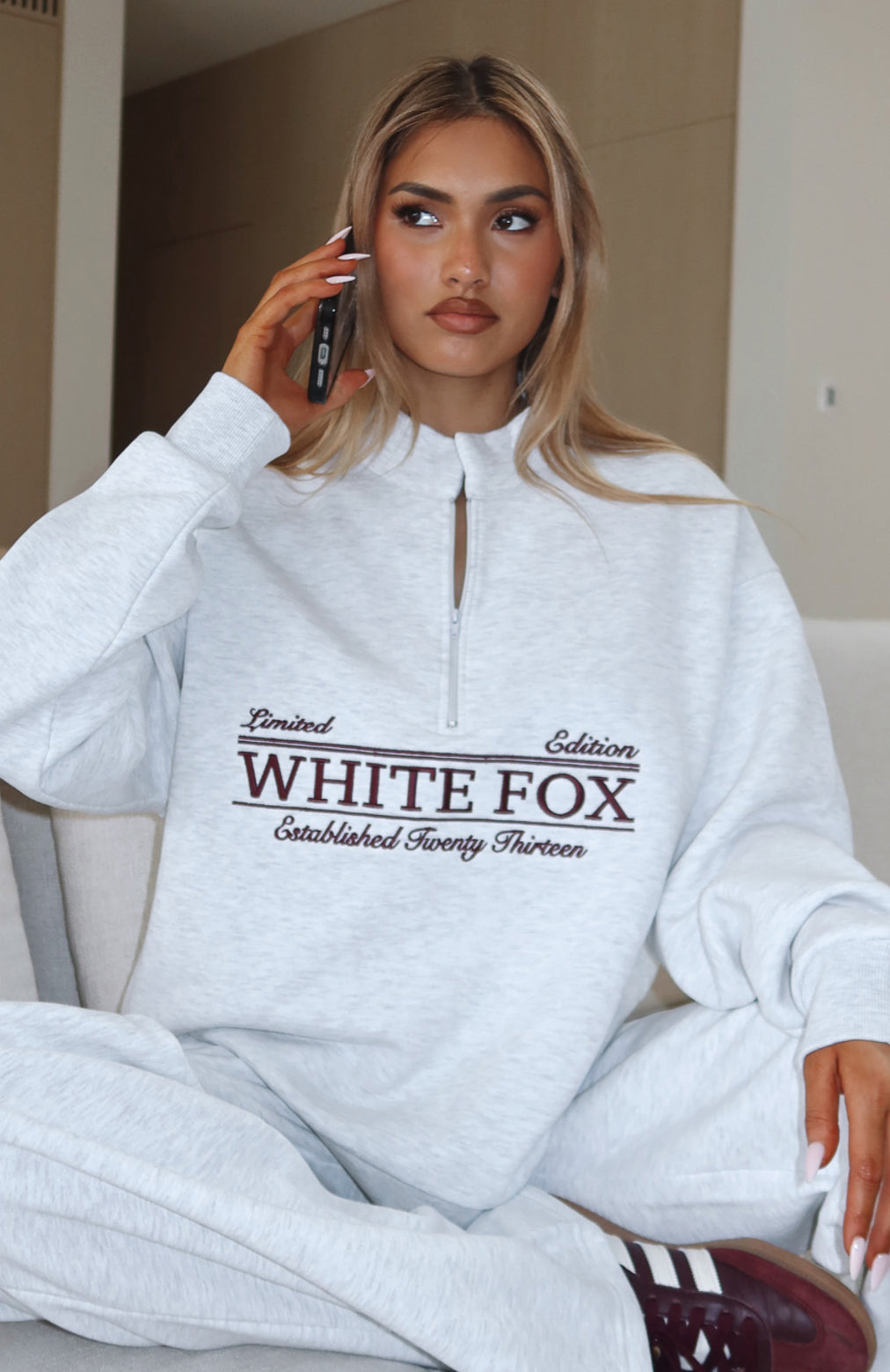 Standing My Ground Zip Front Sweater Grey Marle - Image 6