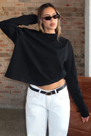 Staying Ahead Long Sleeve Tee Black