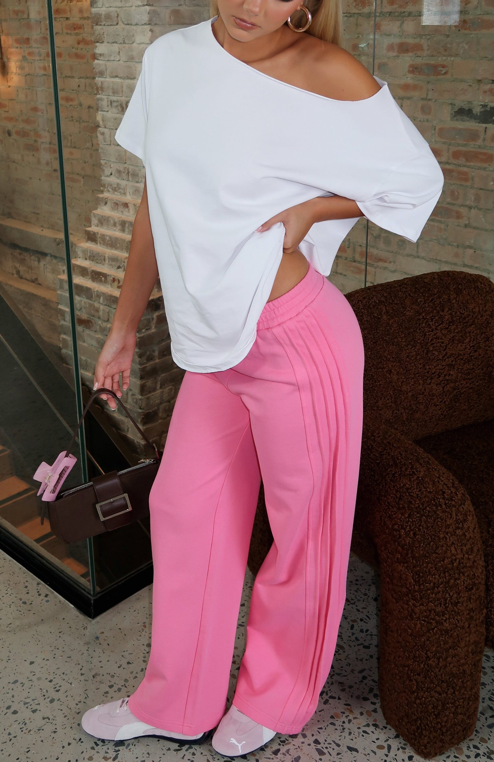 Stuck In The City Track Pants Hot Pink - Image 2