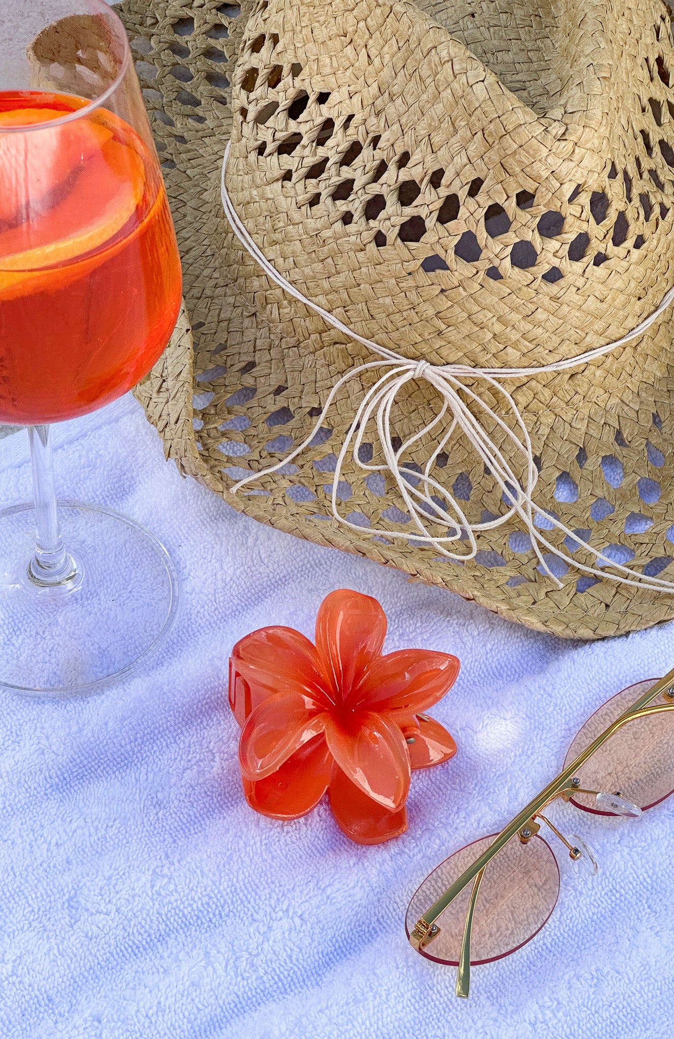 Floral Charm Hair Clip Peach - Image 2