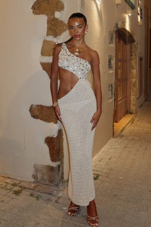Turritella Treasure Crochet Maxi Dress Shell