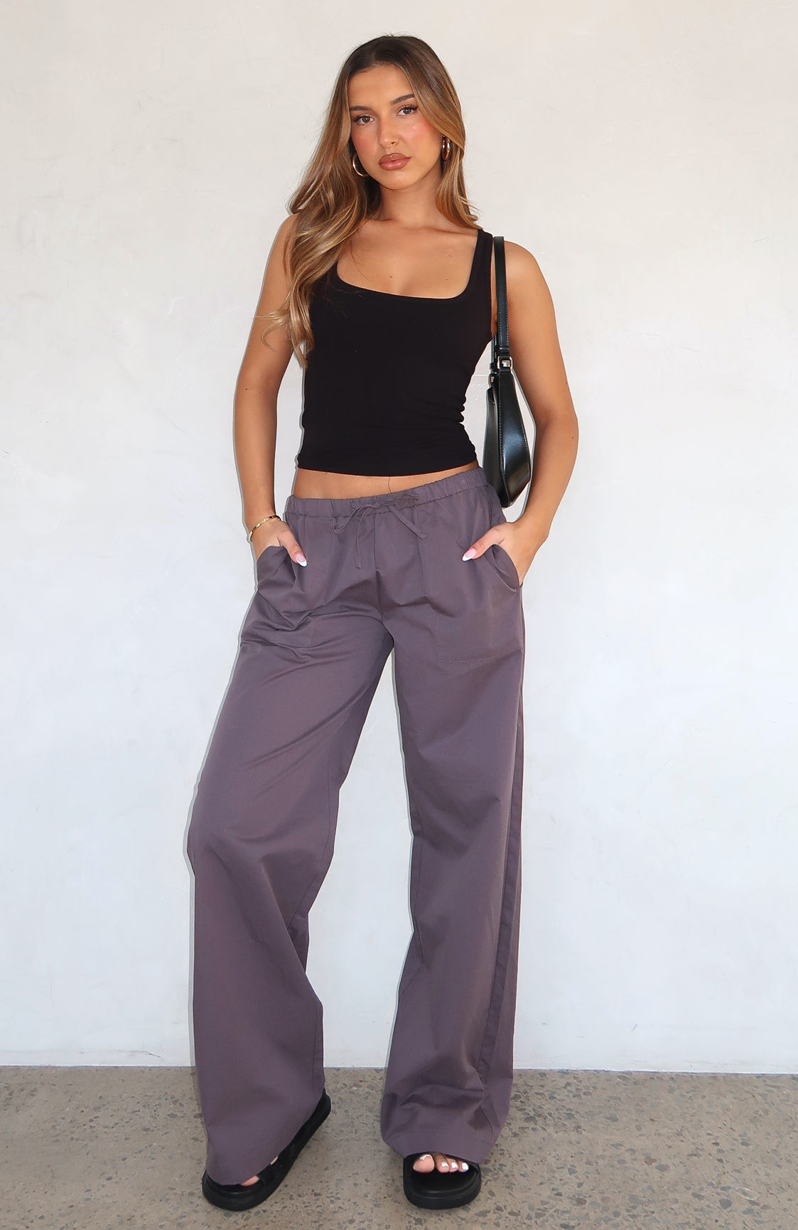 Sweet Like Me Wide Leg Pants Charcoal