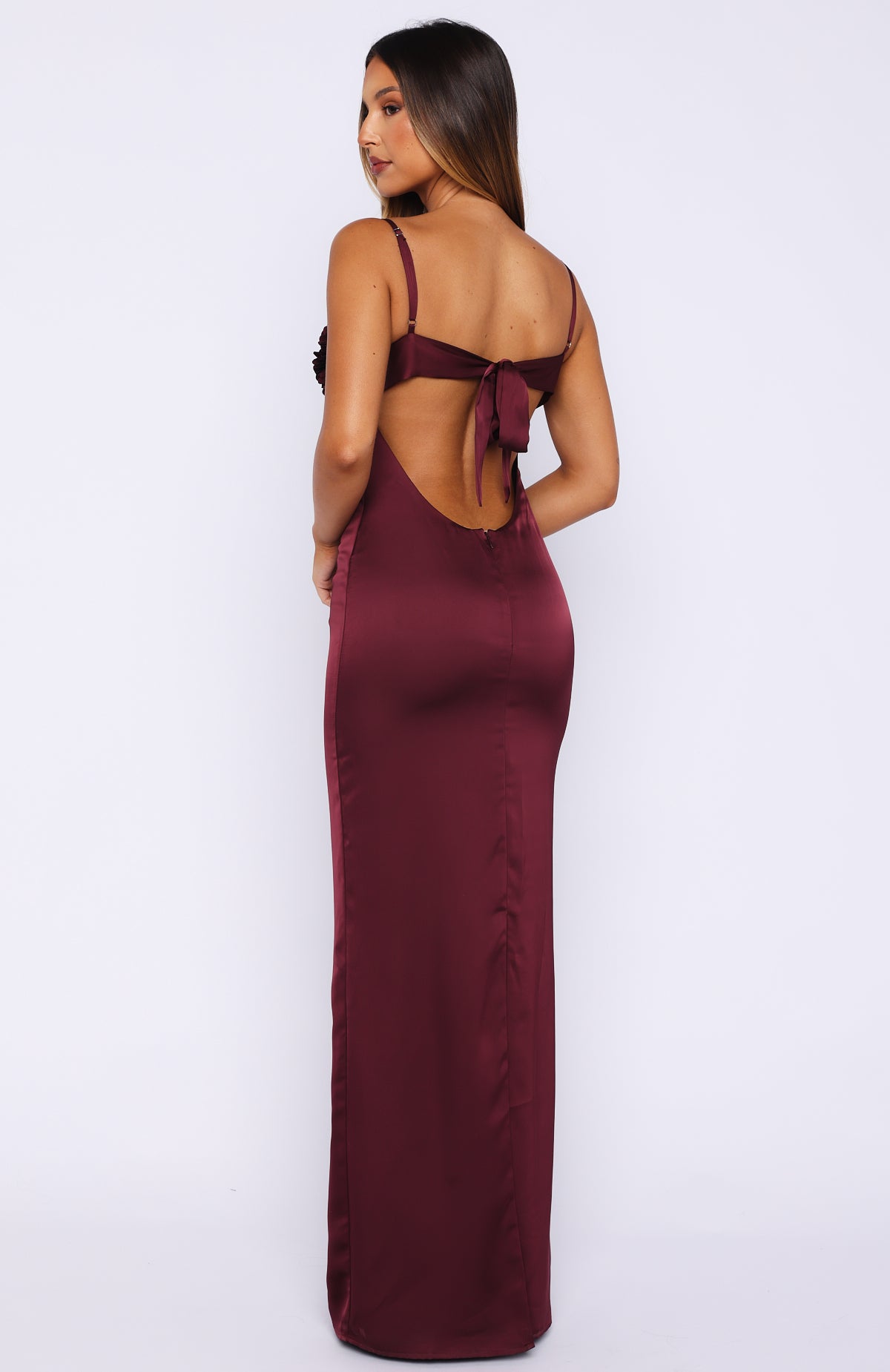 Sweet Petal Maxi Dress Burgundy - Image 5