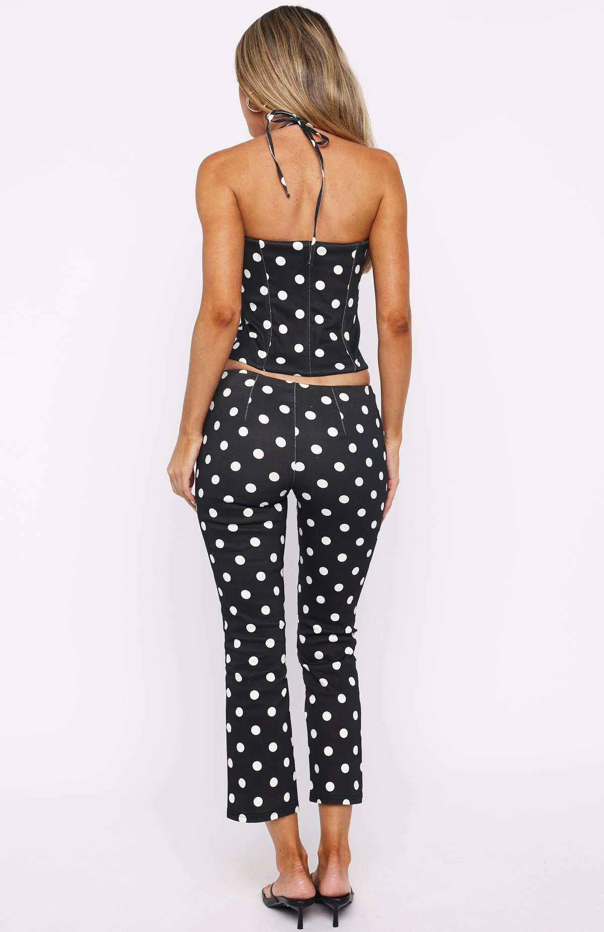Sweetie Darling Capri Pants Black/White Polka Dot - Image 4