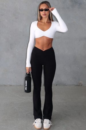 Revival High Waisted Flare Leggings Black