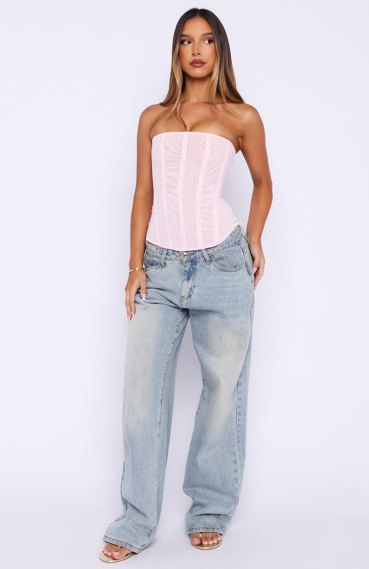 Tell Me A Secret Strapless Bustier Baby Pink - Image 6