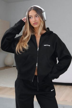 Test Drive Boxy Zip Front Hoodie Black