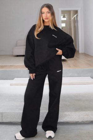 Test Drive Wide Leg Sweatpants Black