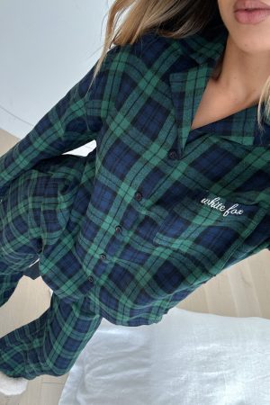 That Time Of Year Long Sleeve Pyjama Top Green/Navy