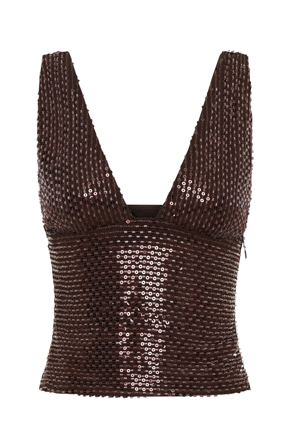 The Glitterati Beaded Top Chocolate - Image 7