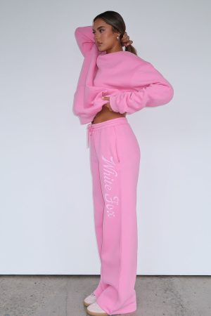 The Good Life Wide Leg Sweatpants Pink