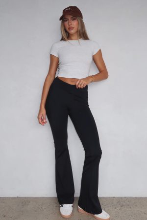 The Hard Way Flare Pants Black