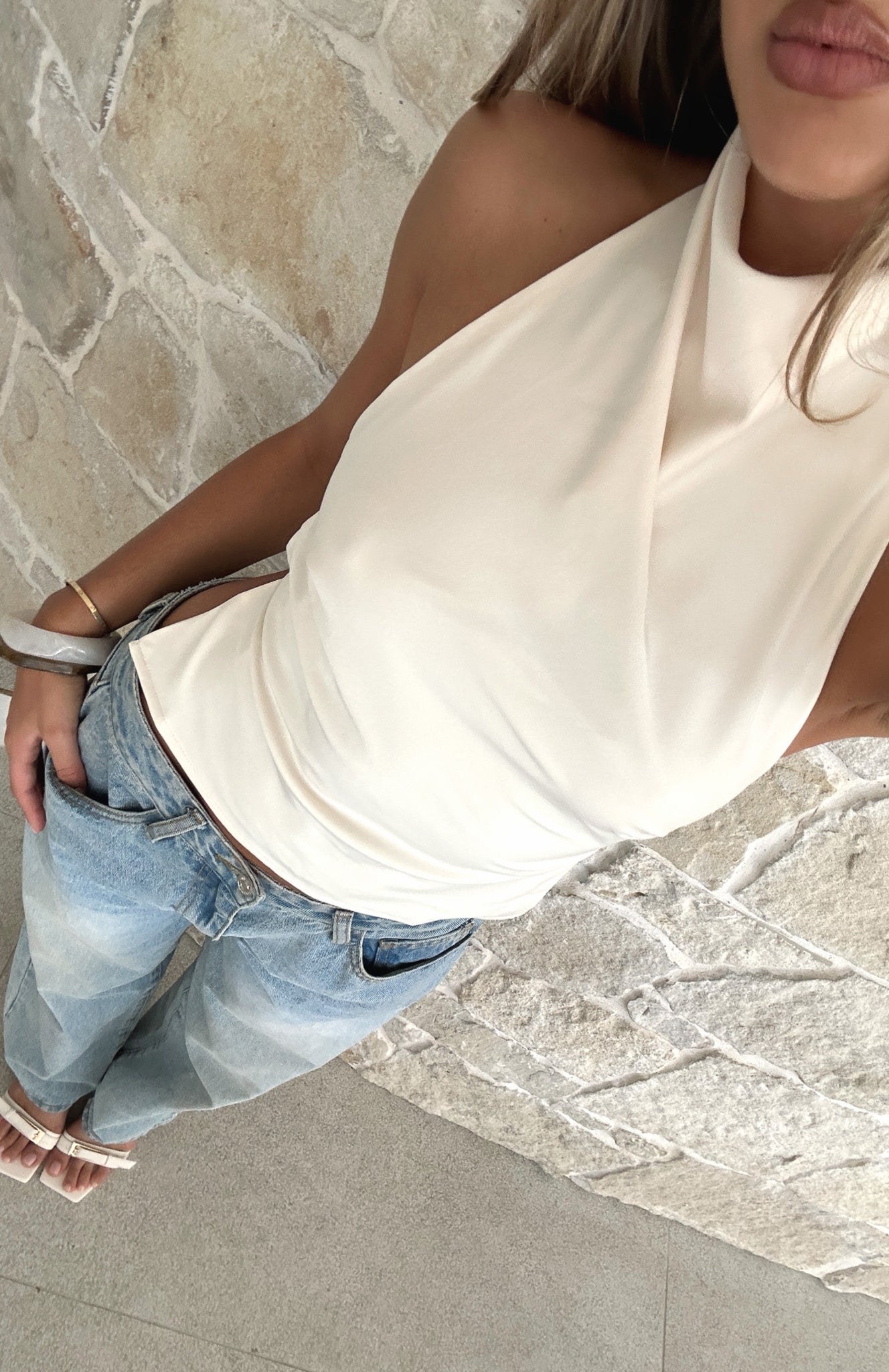 Time Passes Halter Top Pearl - Image 7