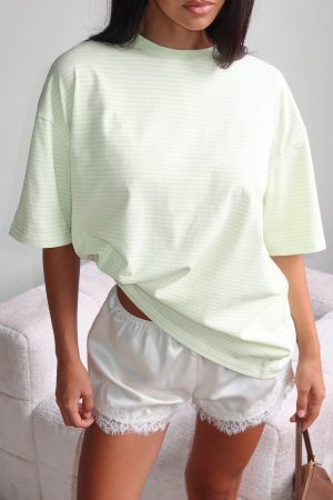 Touchdown Oversized Tee Lime Stripe