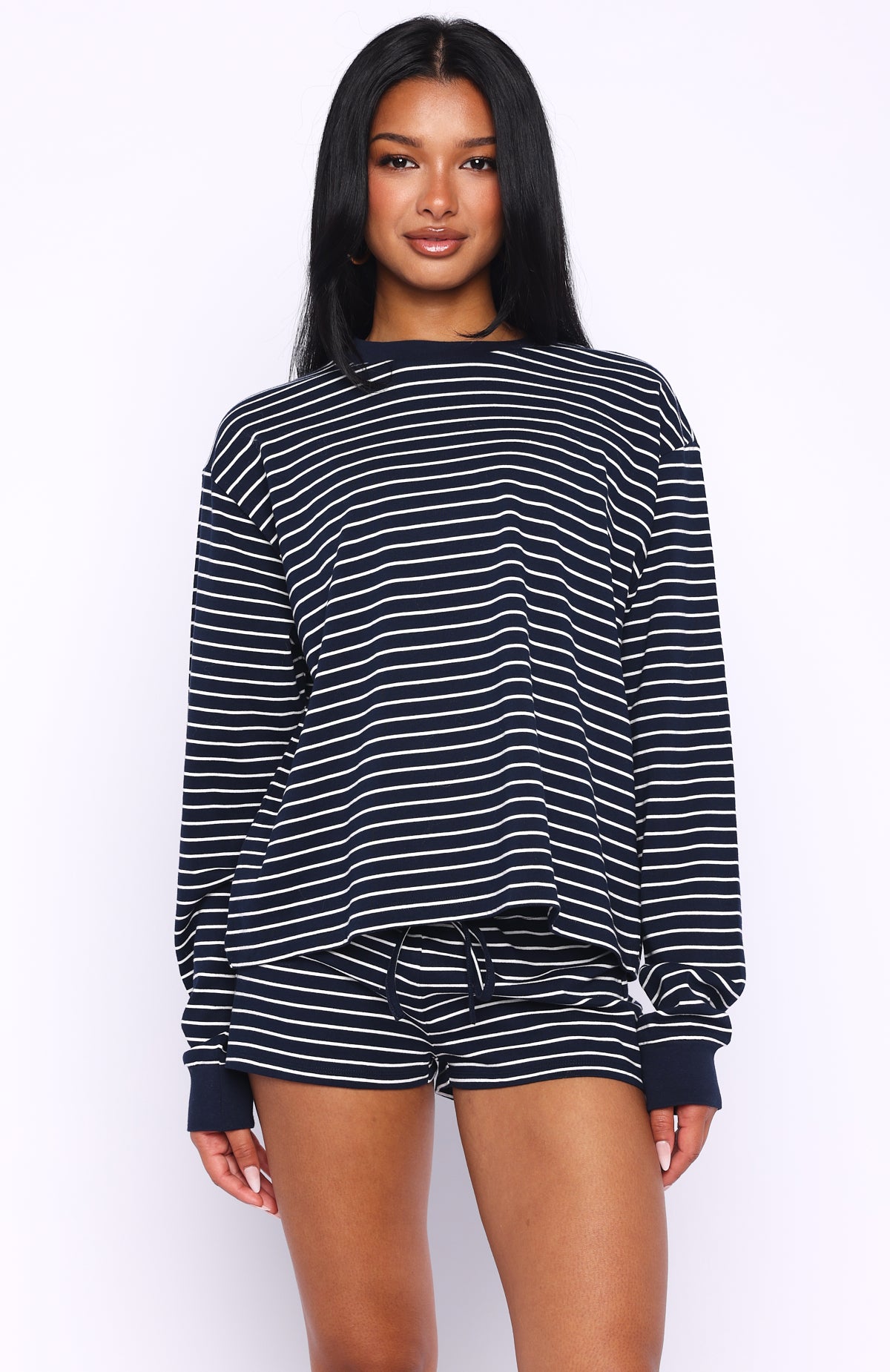Touchdown Long Sleeve Tee Navy Stripe - Image 2