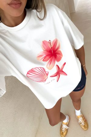 Treasured Memories Oversized Tee White