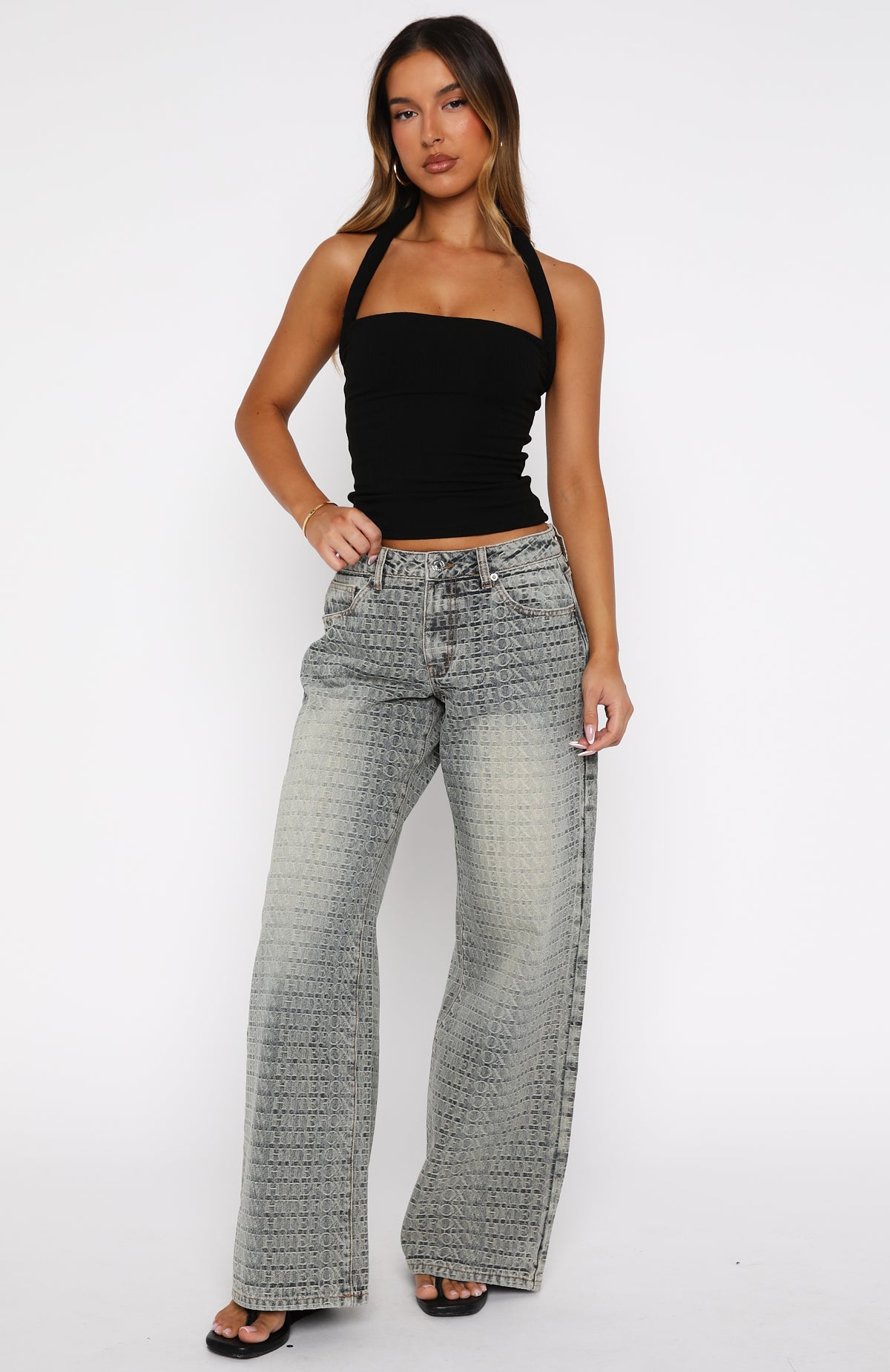 Tropic Dream Halter Top Black - Image 5