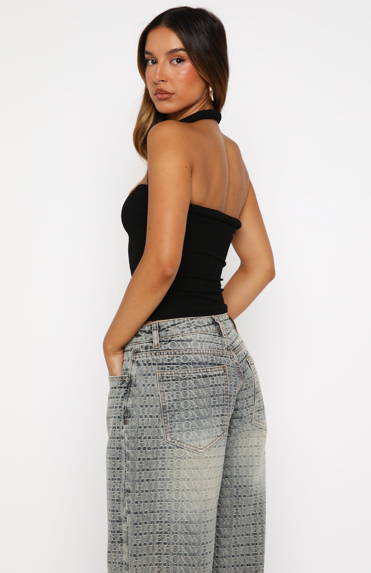 Tropic Dream Halter Top Black - Image 4